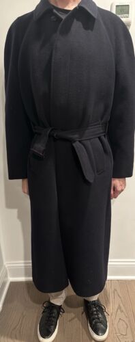 Vtg MANI Giorgio Armani 100% Wool Overcoat Mens 38 R Navy Made In Italy Saks - Picture 5 of 12