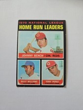 1971 Topps Johnny Bench / Billy Williams / Tony Perez 1970 League Leaders #66