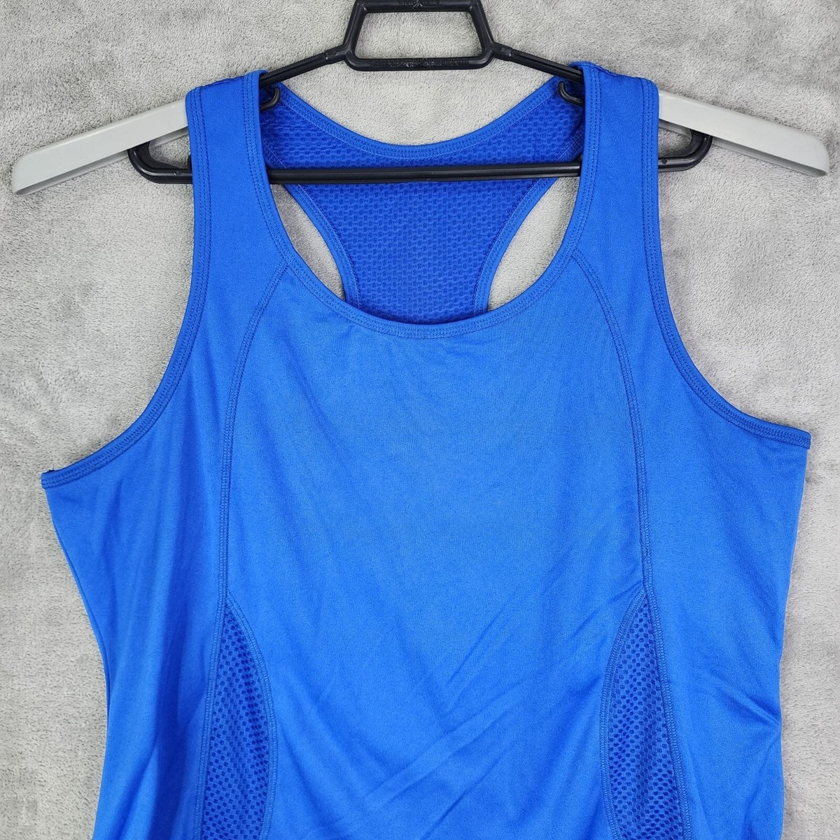 Womens Danskin Now Racerback Tank Top Blue Athletic Mesh 100