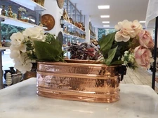 Hand Hammered Oval Copper Planter