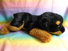 Vintage 2003 Harley Davidson Rottweiler Black  Brown Plush Dog 16" - as is