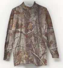 Under Armour Shirt Mens 40" Chest Brown Camo Base Layer Long Sleeve Realtree AP