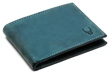 New Premium Quality Bi-fold Leather Wallet RFID Protected for Men Blue Colour