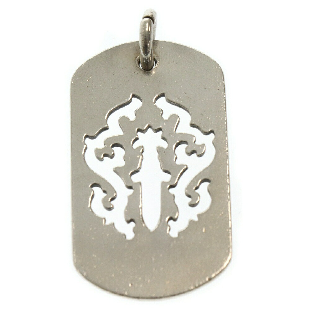 Chrome Hearts Vine Dagger Cutout Dog Tag Small Silver C Nagoy EGb18