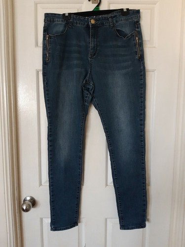 CITY CHIC Blue Denim Skinny Jeans Size 14 C39 - 第 2/4 張圖片