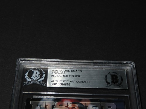 Derek Fisher Signed 1996 Score Board Rookies Card #52 Autograph Beckett BAS COA - Picture 4 of 5
