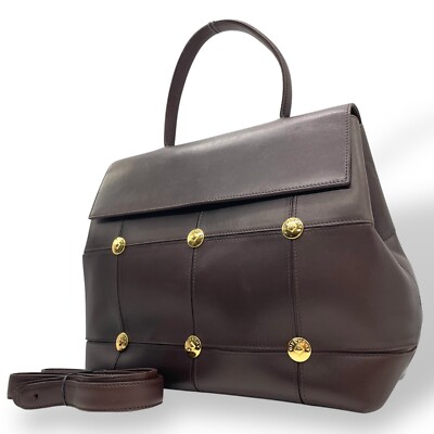 Authentic GIVENCHY Handbag One Shoulder A4 Leather Brown Flap 2WAY Ladies A4