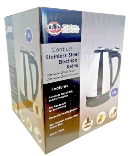 Stainless Steel Electric Tea Kettle With Light Indicator,1.9 QT Silver - Picture 2 of 4