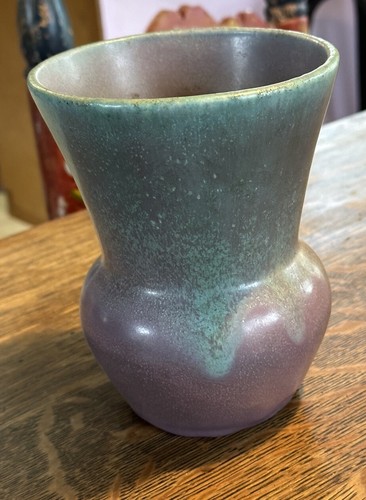 Vintage Muncie Pottery Vase, Marbled, Lavender & Green Arts, And Crafts - Picture 5 of 7