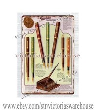 accessories house decoration 1928 Grieshaber FountainPens metal tin sign