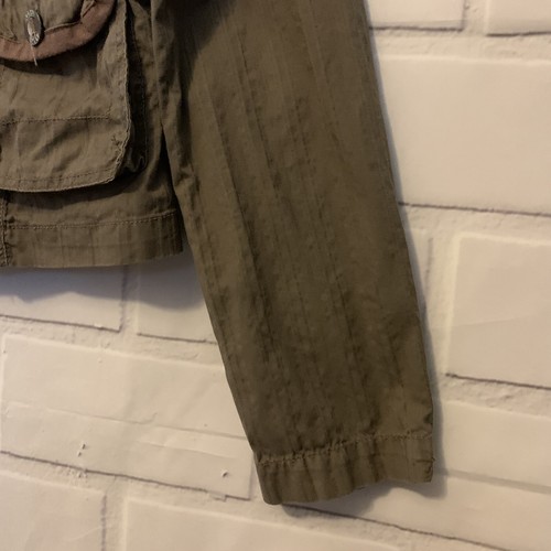 AEROPOSTALE WOMENS KHAKI OLIVE GREEN COTTON JACKET SIZE M BUTTON UP - Picture 8 of 12