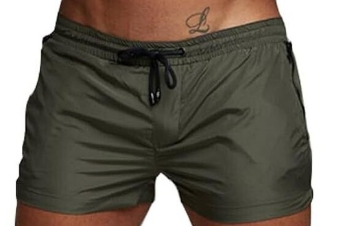 Men's Quick Dry Swim Shorts with Zipper Pockets & Mesh Lining - Picture 2 of 28