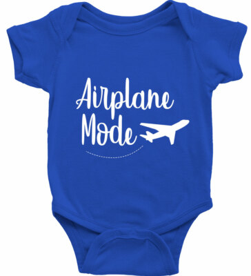 Airplane Mode Infant Baby Rib Bodysuit Jump Suit One-Pieces Fun Funny  Traveler