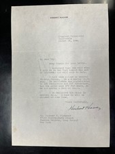 HERBERT HOOVER SIGNED personal letter to Raymond RICHMOND 1944