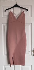 AX Paris Pink Body-con Midi Dress with Side Split - Size 10