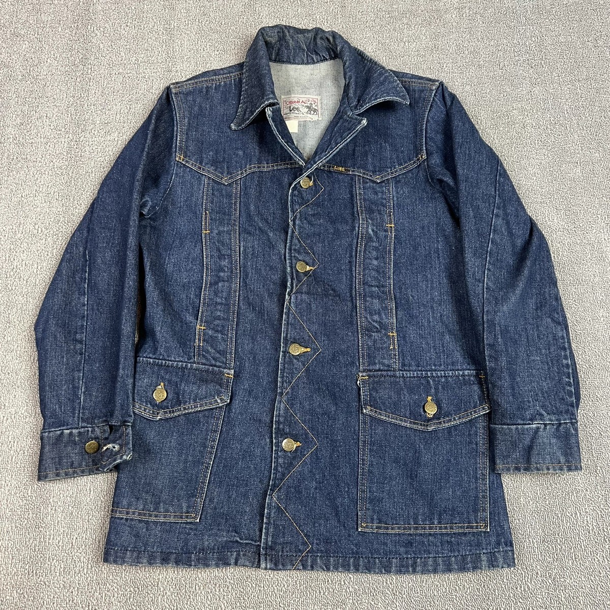 Vintage 70's Lee Storm Riders Denim Jean Jacket Men's Small
