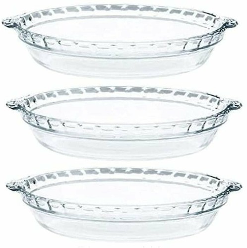 Placa pastel de vidrio Pyrex fácil de agarrar (9,5 pulgadas, paquete de 2) - Imagen 3 de 3