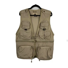 Humvee Fishing Vest Men’s Size M 14 Pockets Safari Photo Hunting Fishing Tan