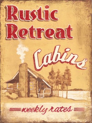 Rustic Retreat Sign Rustic Retreat Cabins Camping Outdoors Widlerness Nature Hotel Motel ...