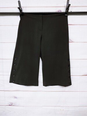 Express Design Studio Womens Editor Capri Crop Pants Size 8 Black Flat Front