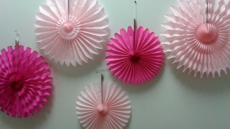 Party Hanging Decoration Tissue Paper Fan Kit (set of 5 fans) by Devra ...