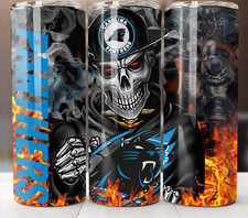 Carolina Panthers Tumbler 20oz Insulated Stainless Travel Mug Cup Straw Lid