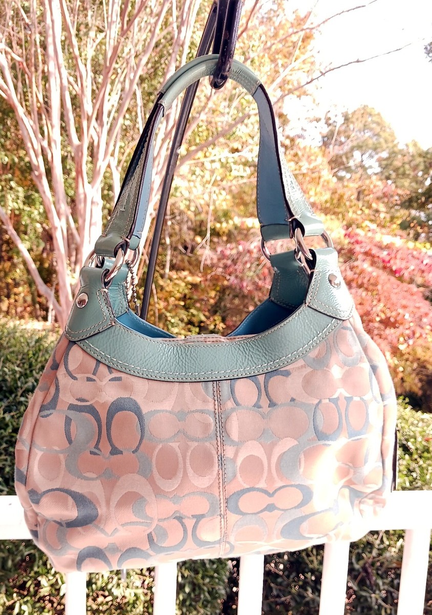 COACH F15764 VINTAGE SOHO BLUE & BEIGE SIGNATURE C CANVAS COACH F15764 VINTAGE SOHO BLUE & BEIGE SIGNATURE C CANVAS
