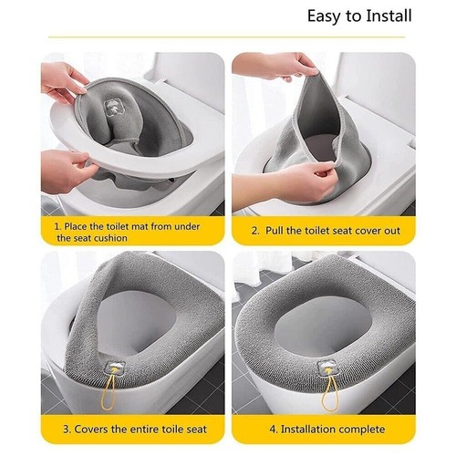 Winter Warm Soft Washable Toilet Seat Closestool Cover Cushion Warm Mat Pad NW - Picture 6 of 40