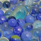 Lot of 50 + 1 Shooter Blue Colored Marbles
