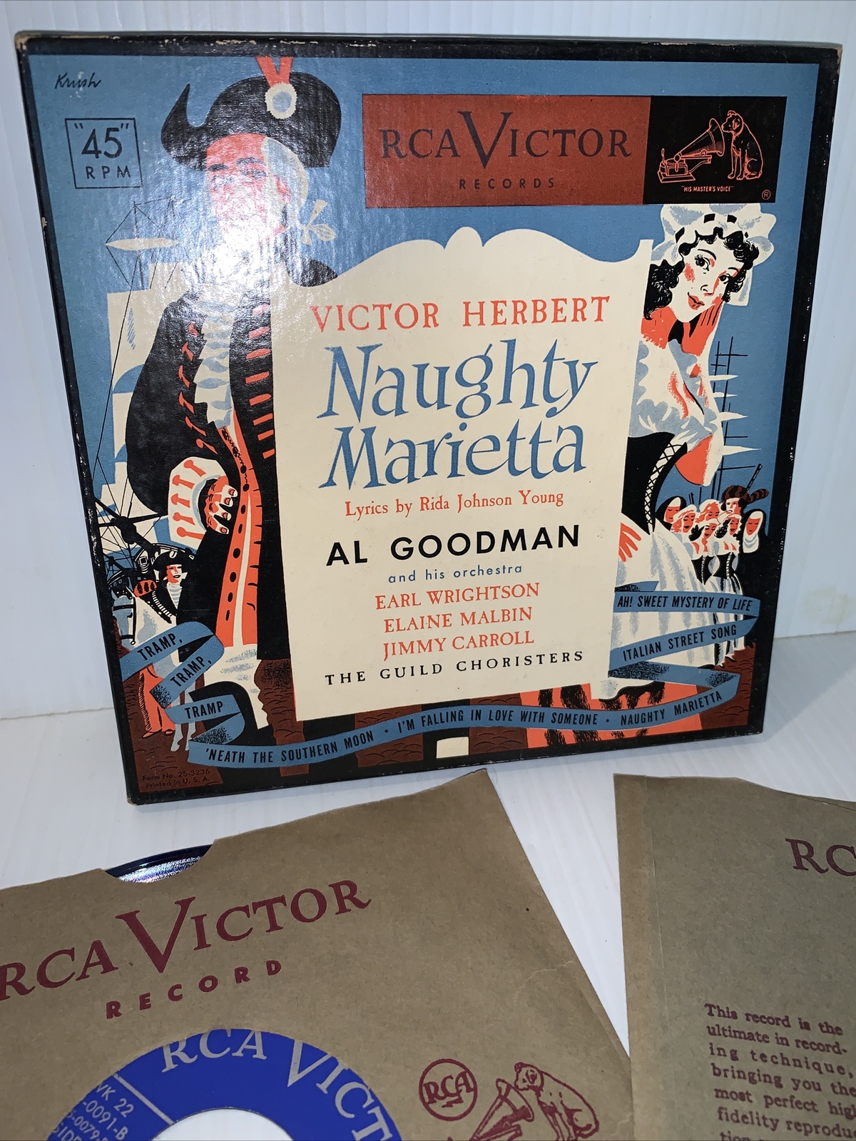 4 Box Set Al Goodman & his Orchestra 45 rpm blue records