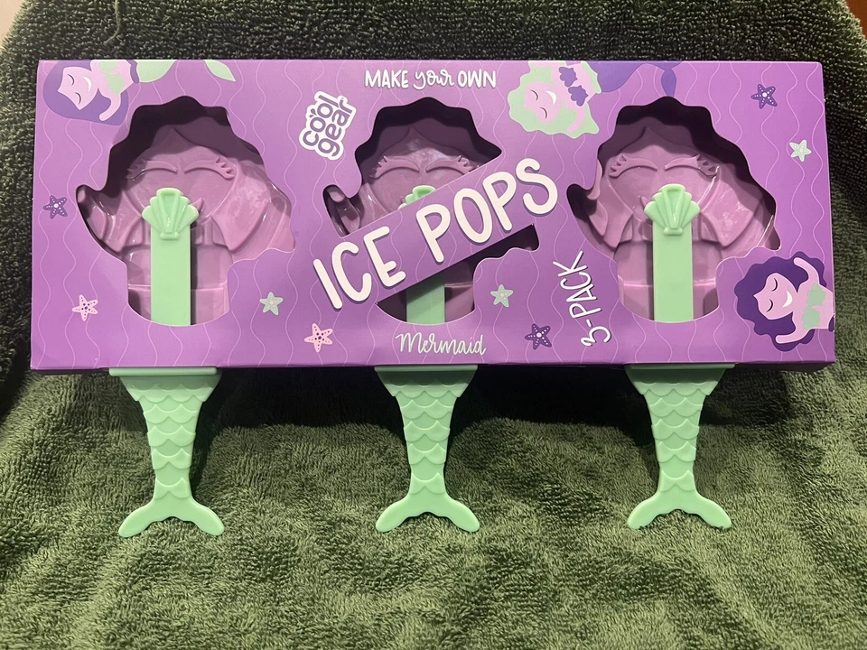 Форма Ice pops, CoolGear 3 упаковки формы русалки фиолетовый и зеленый. Отлично подходит для детей! - Изображение 2 из 2