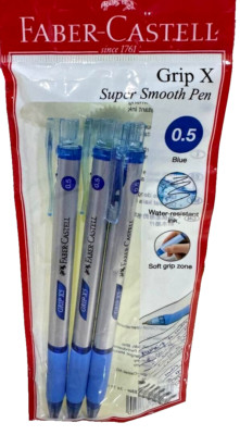 Faber Castell Kugelschreiber Grip X5 3xPB, Blau 0,5 - 6 Sets