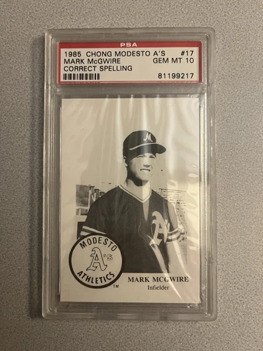 1985 CHONG MODESTO A'S MARK McGWIRE PSA 10 Mint