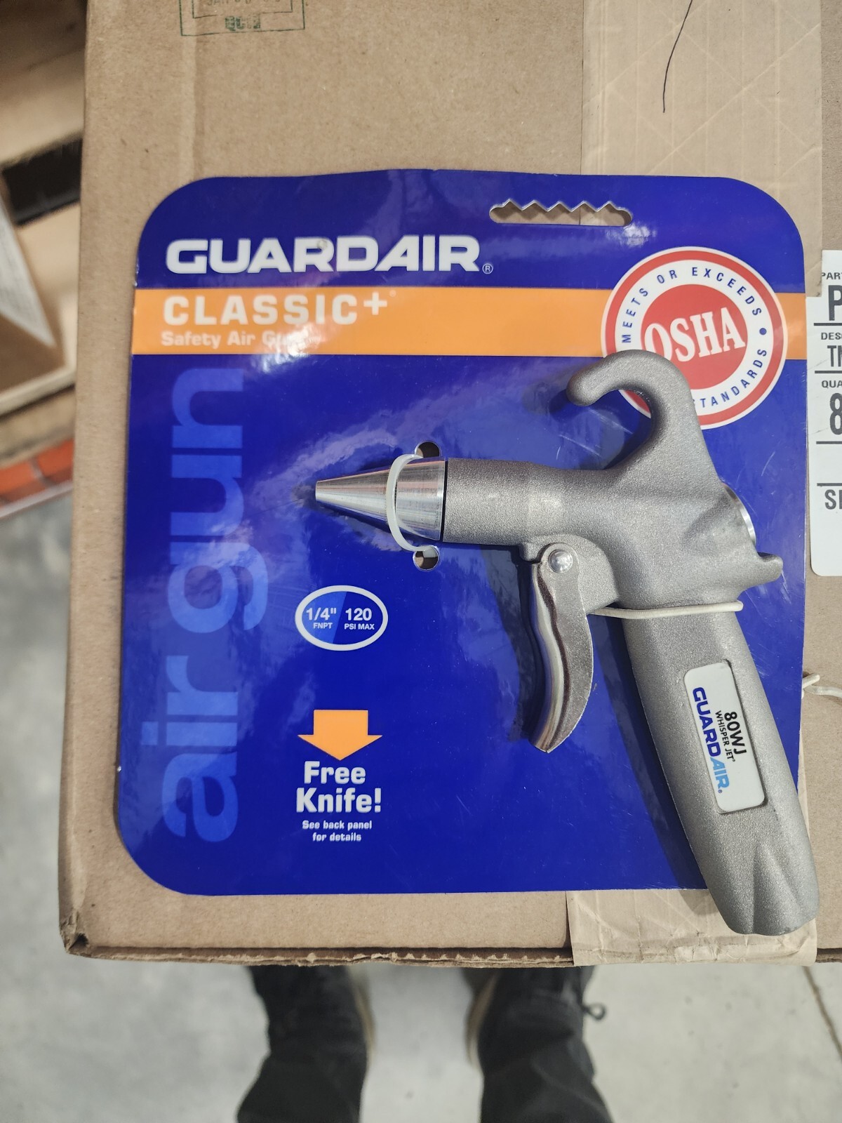 GUARDAIR 80WJ Air Gun,Pistol Grip,Cast AL, 1/4