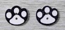 wood paw print sewing buttons 2 holes 5/8 inch black 2pc