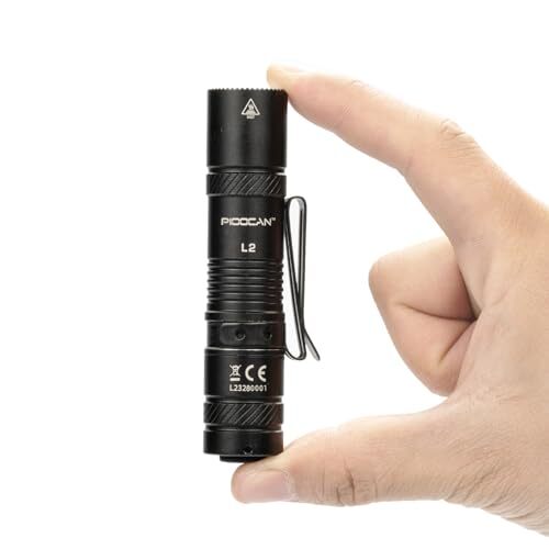 Rechargeable Flashlights 1200 Lumens EDC Flashlight, AA Pocket Flashlight Black