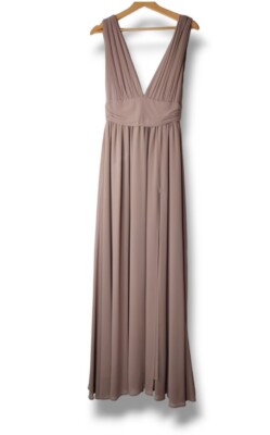 LULU'S Heavenly Hues Taupe Maxi Dress Size XS CHIFFON | eBay