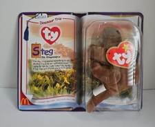 TY STEG The Stegosaurus 1994 McDonalds Beanie Baby RARE RETIRED DINOSAUR TRIO