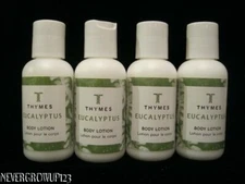 THYMES EUCALYPTUS BODY LOTION~QUANTITY OF (4)-2 OZ TRAVEL SIZE BOTTLES~NEW