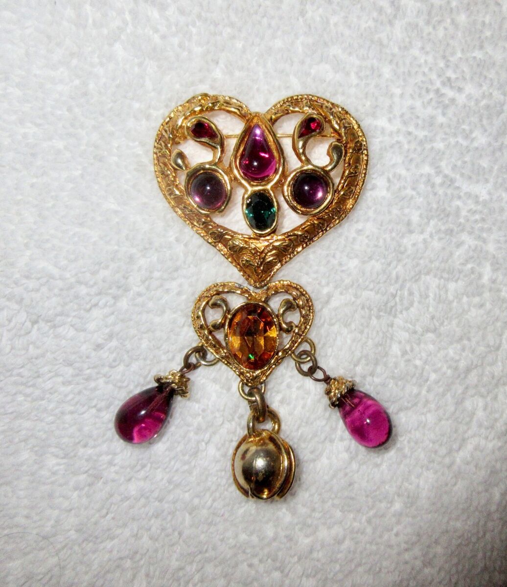 Vintage Christian Lacroix Heart Brooch /Pendant Noel 1992 Vintage Christian Lacroix Heart Brooch /Pendant Noel 1992