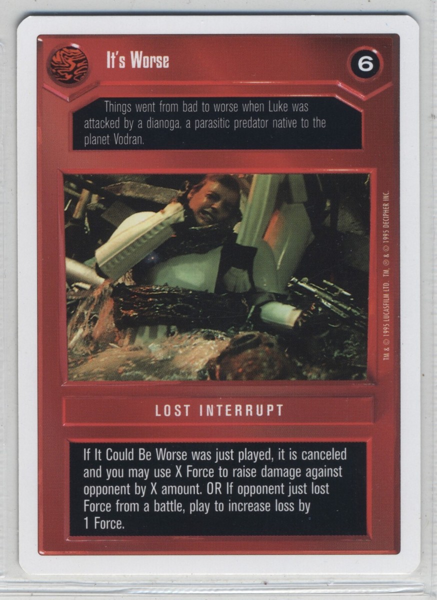 Star Wars CCG It's Worse Premiere WB White Boarded Decipher | eBay