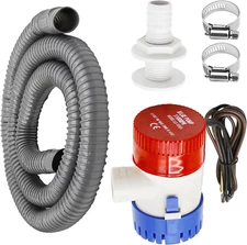 Submersible Boat Bilge Water Pump Bilge Pump Plumbing Kit PVC Bilge Pump Hose 12
