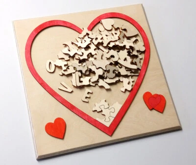 DiffiKult Holz-Puzzle Herz mittel, 92 Teile, knifflig, Geduld, Liebe, PuzzleNet - Bild 1 von 3