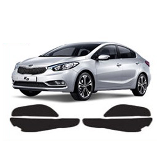 Carbon Fabric Door Panel Black Dash Mat for 2013 - 2018 KIA Cerato 4dr Sedan - Picture 4 of 12