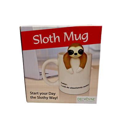 Decodyne Sloth Coffee Tea Mug 12 oz. ''Today, I Will Do Absolutely Nothing''