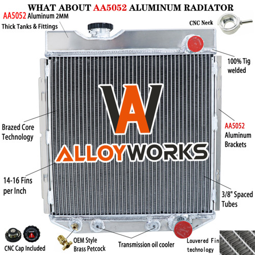 CC259 4 Row Aluminum Radiator For 1960-1966 Ford Mustang Falcon Mercury ...