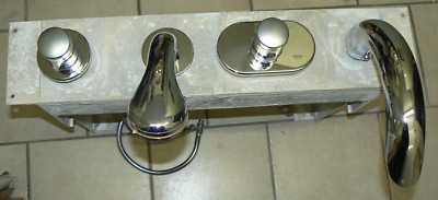 Grohe Chiara Wannenmischbatterie mit Einbaurahmen, Relax plus Brause und Dok.