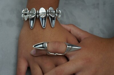  NEW Uno De 50 Elements Crystal Bracelet 7.5 AND Full FInger Ring 7 M Gift Set