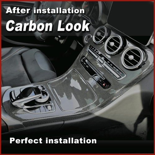 Carbon Center Console Panel Cover For Benz GLC X253 2020 /C-Class W205 2019-2021 - Picture 6 of 11