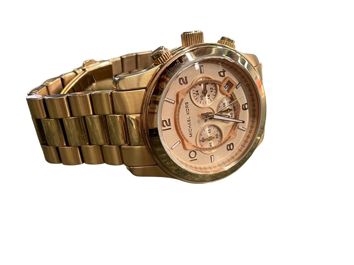 Michael Kors MK8096 50mm Rose Gold Stainless Steel NO BATTERY